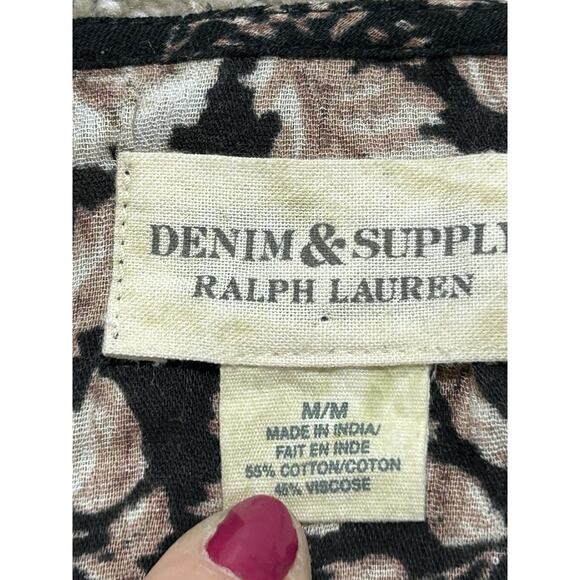 Denim & Supply Ralph Lauren Babydoll M Boho Festival Floral Goth Western Mini - Picture 2 of 8